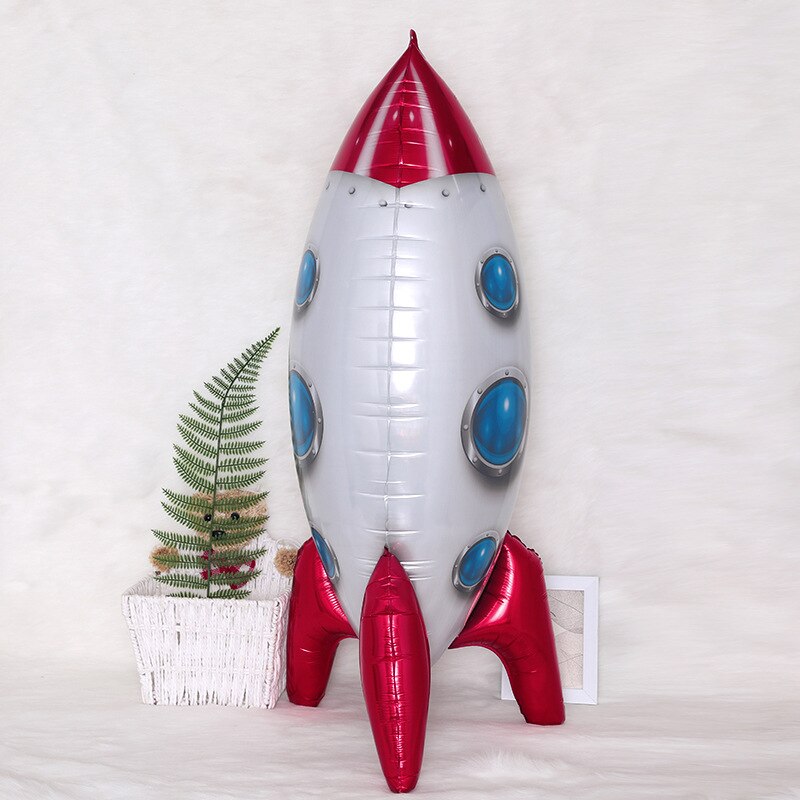 Шар (32''/81 см) Фигура, 3D Ракета, Красный, 1 шт. в уп.